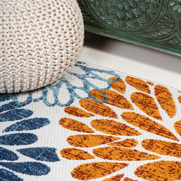 Crisantemo Floral High-low Indoor/outdoor Area Rug